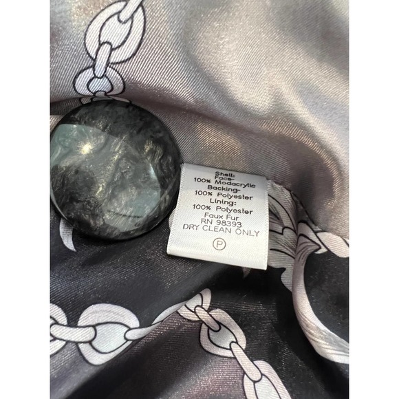 Dennis Basso faux fur black sable coat M - Picture 7 of 8